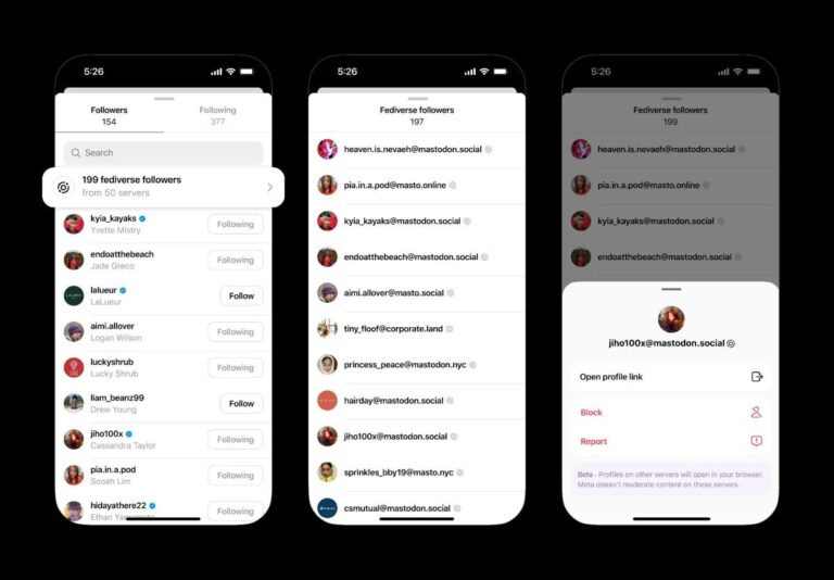 Threads will show how many followers they have within the Fediverse